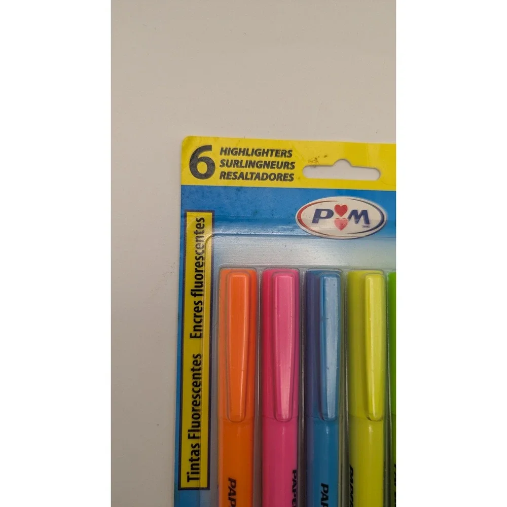 Paper Mate Intro Highlighters 6 Count Assorted Fluorescent Chisel Tip‎ 22776 NOS